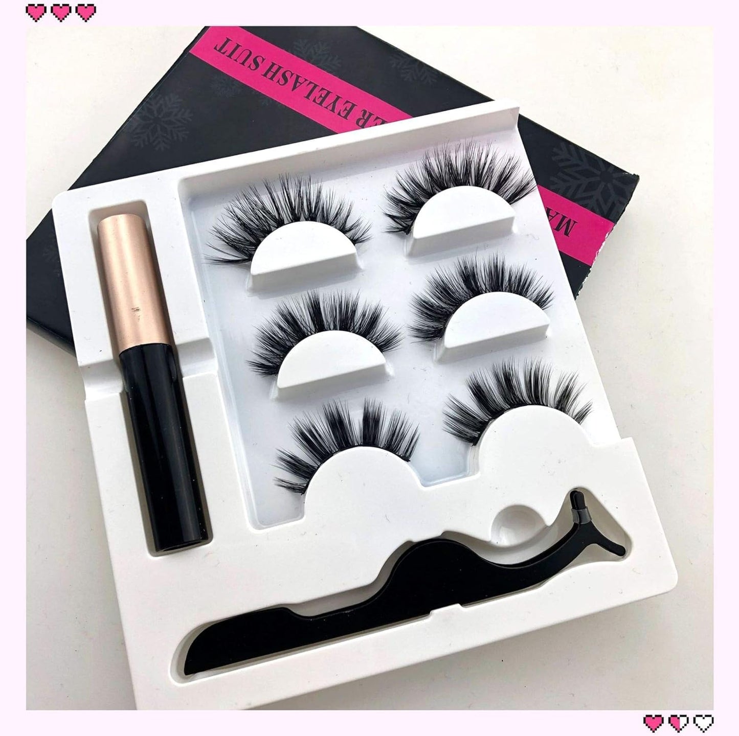 3 Style False Magnetic Eyelashes, pack of 1