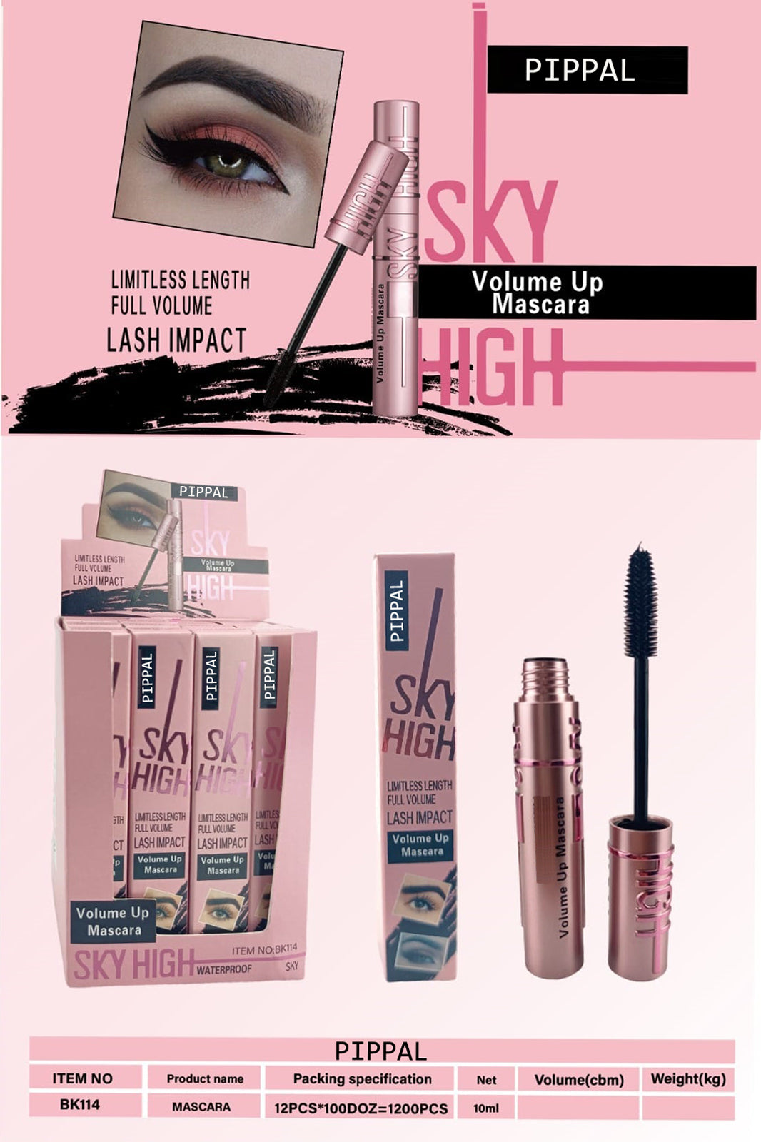 Pippal Sky Eyeliner 1 Pcs with Mascara 10Gm (Pack of 1)