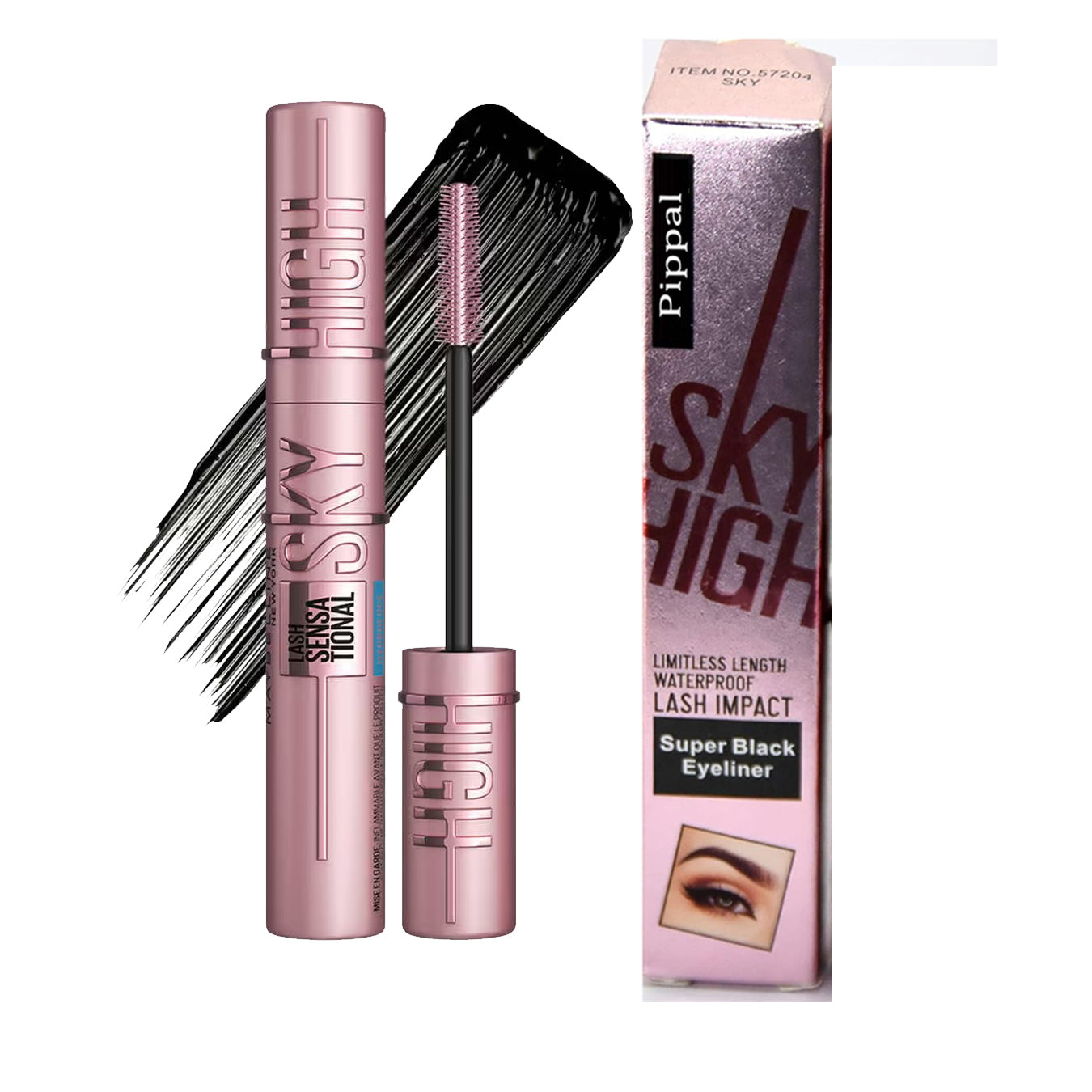 Pippal Sky Eyeliner 1 Pcs with Mascara(Pack of 1)