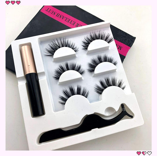 3 Style False Magnetic Eyelashes, pack of 1